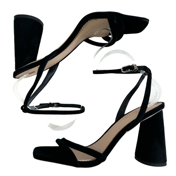 NWOT Sam Edelman Kia Black Suede Block Heel Sandals Size 9M - Picture 8 of 16
